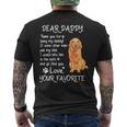 Dear Daddy Golden Retriever Dog Dad Fathers Day Mens Back Print T-shirt