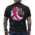 Dig For A Cure Breast Cancer Awareness Volleyball Pink Men's T-shirt Back Print
