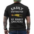 Easily Distracted By Rubber Chickens Funny Rubber Chickens - Easily Distracted By Rubber Chickens Funny Rubber Chickens Mens Back Print T-shirt