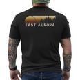 East Aurora Ny Vintage Evergreen Sunset Eighties Retro Men's T-shirt Back Print