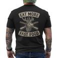 Eat More Fast Food Funny Deer Hunting Dad Joke Mens Back Print T-shirt