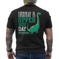 Everyday Is Upper Body Day Fitness Dinosaur Brachiosaurus Mens Back Print T-shirt