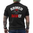 Fathers Day Armed And Dadly Deadly For Dad Men's Back Print T-shirt
