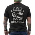 My Favorite Goalie Calls Me Grandpa Soccer Fathers Day Men's Back Print T-shirt