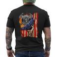 Firefighter American Flag Pride Hand Fire Service Lover Gift Mens Back Print T-shirt