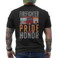 Firefighter Pride And Honor Fire Rescue Fireman Mens Back Print T-shirt