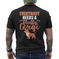 Fluffy Corgi Dog Design For Lady Dog Owner Mens Back Print T-shirt