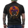 French Bulldog Witch Halloween Pumpkin Scary Costume Men's T-shirt Back Print