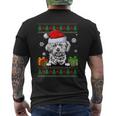 Dog Lovers Lhasa Apso Santa Hat Ugly Christmas Sweater Men's T-shirt Back Print