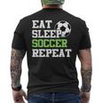 Eat Sleep Soccer Repeat Soccer Player Men's T-shirt Back Print