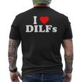 I Love Dilfs I Heart Dilfs Red Heart Cool Men's T-shirt Back Print