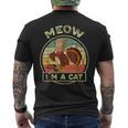 Thanksgiving Day Fake Cat Turkey Meow Autumn Family Men's T-shirt Back Print