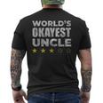 Funny Worlds Okayest Uncle - Vintage Style Mens Back Print T-shirt