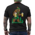 German Bigfoot Sasquatch Lederhose Oktoberfest Costume Men's T-shirt Back Print