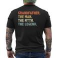 Grandfather The Man Myth Legend Fathers Day Funny Grandpa Mens Back Print T-shirt