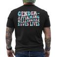 Groovy Gender-Affirming Healthcare Saves Lives Trans Pride Mens Back Print T-shirt