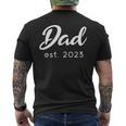 Happy Father’S Day New Dad Est 2023 Baby Announcement Mens Back Print T-shirt