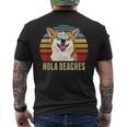 Hola Beaches Corgi Dog Funny Beach Summer Mens Back Print T-shirt