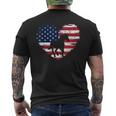 Horse American Flag Heart 4Th Of July Usa Patriotic Pride Mens Back Print T-shirt
