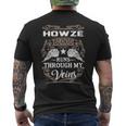 Howze Name Gift Howze Blood Runs Through My Veins Mens Back Print T-shirt