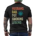 Husband Dad Pot Smoking Legend Weed Dad Smoker Fathers Day Mens Back Print T-shirt