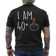I Am 40 Plus 1 Middle Finger For A 41St Birthday Mens Back Print T-shirt