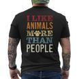 I Like Animals More Than People Funny Vegan Vegetarian Mens Back Print T-shirt