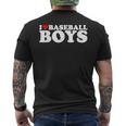 I Love Baseball Boys I Heart Baseball Boys Funny Red Heart Mens Back Print T-shirt