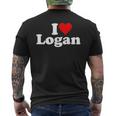 I Love Heart Logan Mens Back Print T-shirt