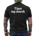 I Love My Church Mens Back Print T-shirt