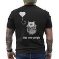 I Love Pigs Pigs Over People Funny Animal Quote Animal Quote Funny Gifts Mens Back Print T-shirt