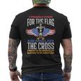 I Proudly Stand For The Flag And Kneel For The Cross Veteran Mens Back Print T-shirt