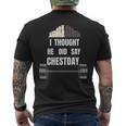 I Thought He Did Say Chestday Chest Day Bodybuilding Mens Back Print T-shirt