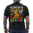 Im 5 Ready To Learn My First Day Of School Kindergarten Kid Mens Back Print T-shirt