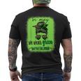 In May We Wear Green Mental Health Awareness Month Messy Bun Mens Back Print T-shirt