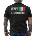 Italy Italian Flag Formula Car Auto Racing Race Fan Mens Back Print T-shirt