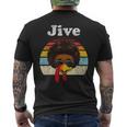 Jive Thanksgiving Turkey Day Face Vintage Retro Style Men's T-shirt Back Print