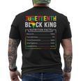 Junenth Black King Nutritional Facts Melanin Men Fat Mens Back Print T-shirt