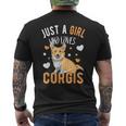 Just A Girl Who Loves Corgis Corgi Dog Corgi Lover Gift Mens Back Print T-shirt