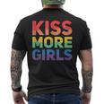Kiss More Girls - Lesbian Lgbt Gay Homosexuality Mens Back Print T-shirt