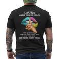 Laura Name Gift Laura With Three Sides Mens Back Print T-shirt