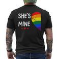 Lesbian Couple Heart Shes Mine Gay Trans Lgbt Pride Month Mens Back Print T-shirt