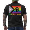 Lesbian Junenth 1865 Lgbt Gay Pride Flag Black History Men's T-shirt Back Print