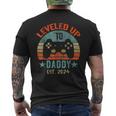Leveled Up To Daddy 2024 Men Promoted Dad Est 2024 Mens Back Print T-shirt