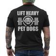 Lift Heavy Pet Dogs Bodybuilding Weightlifting Dog Lover Mens Back Print T-shirt
