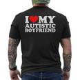 I Love My Autistic Boyfriend I Heart My Bf With Autism Men's T-shirt Back Print