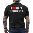 I Love My Girlfriend I Heart My Girlfriend Red Heart Men's Back Print T-shirt
