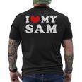 I Love My Sam I Heart My Sam Mens Back Print T-shirt