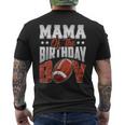 Mama Football Birthday Boy Family Baller B-Day Party Mens Back Print T-shirt