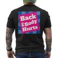 Mens Funny Back Body Hurts Tee Quote Workout Gym Top Mens Back Print T-shirt